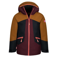 Лыжная куртка для девочек RAULAND карамельно-коричневый/бордово-красный/черный/лососево-розовый TROLLKIDS, цвет schwarz