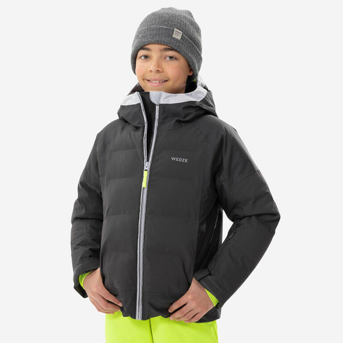 Лыжная куртка-пуховик детская теплая непромокаемая - 580 серый WEDZE, цвет gelb