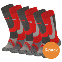 Лыжные носки/носки для сноуборда, 6 шт., мужские и женские, шерсть мериноса, красные XTREME SOCKSWEAR, цвет rot