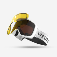 Лыжные очки для сноуборда для детей и взрослых, всепогодные - G 100 I белые WEDZE, цвет weiss
