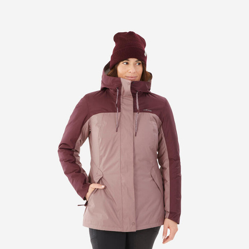 Женская зимняя куртка водонепроницаемая до -10 °C для зимних походов - SH500 розовый/бордовый QUECHUA, цвет braun