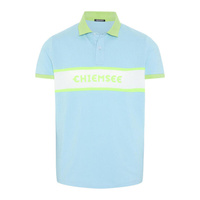 Рубашка-поло с логотипом и контрастными полосками CHIEMSEE, цвет blau