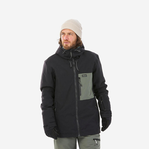 Сноубордическая куртка мужская, совместимая с ZIPROTEC - SNB 500 черная DREAMSCAPE, цвет braun