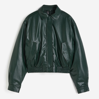 Куртка H&M Coated, темно-зеленый