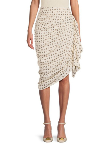 Асимметричная юбка Felicity с цветочным принтом Rhode, слоновая кость