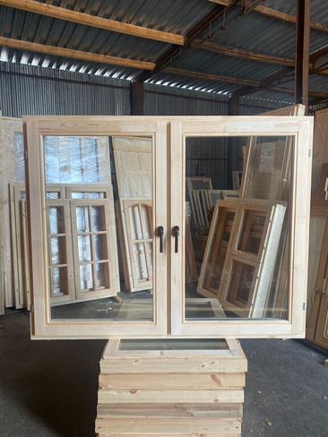 Деревянное окно со стеклопакетом ОДСП 1200х1500