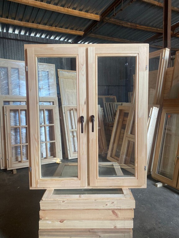 Деревянное окно со стеклопакетом ОДСП 1200х1000