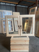 Деревянное окно со стеклопакетом ОДСП 900х1200
