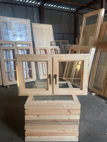 Деревянное окно со стеклопакетом ОДСП 600х1200