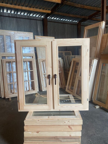 Деревянное окно со стеклопакетом ОДСП 1000х1000
