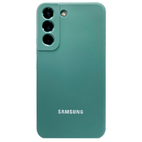 Силиконовая накладка Silicone Cover для Samsung Galaxy S22 зеленая UAE