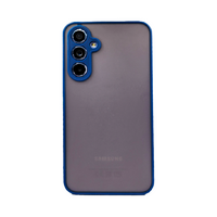 Пластиковая накладка NEW Skin для Samsung Galaxy А54 затемненная синий кант