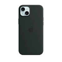Силиконовая накладка Silicone Case с MagSafe для iPhone 15 Plus черная UAE