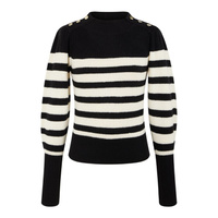 Пуловер-тельняшка с рукавами с напуском S черный