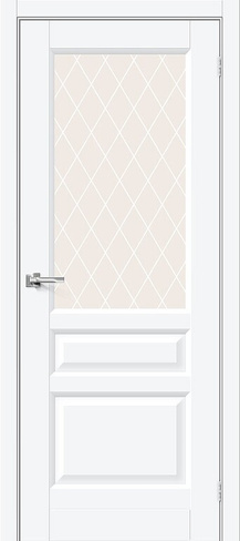 Межкомнатная дверь Неоклассик-35 White Silk White Сrystal