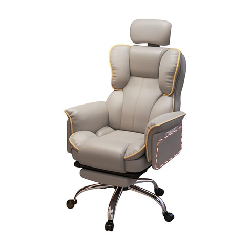 Игровое кресло Yipinhui P507, алюминий, воздушный стержень, подставка для ног, серый/желтый