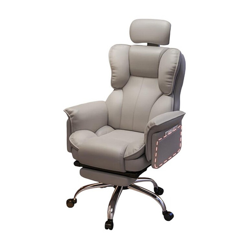Игровое кресло Yipinhui P507, нейлон, подставка для ног, светло-серый