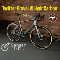 Велосипед Twitter Gravel V1 Full-hydr Carbon, 9.6 кг, 700х40с гревел шоссейный взрослый, 51 см 12 скоростей, цвет серый