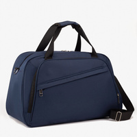 Сумка дорожная на молнии, 2 наружных кармана, держатель для чемодана, длинный ремень, цвет синий No brand
