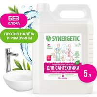 Чистящее средство synergetic, гель, для сантехники, без хлора, 5 л Synergetic