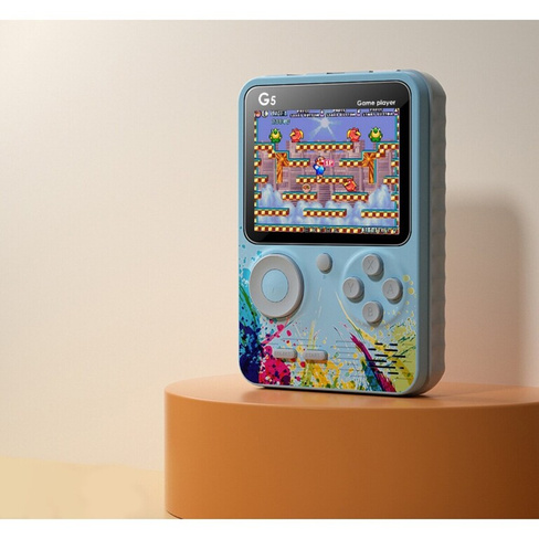 Игровая приставка g5, с геймпадом, av кабель, 8 бит, 800 игр, синяя No brand