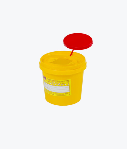 Емкость-контейнер ЭНЕРГИЯ для сбора острого инструментария и органических отходов класса Б, одноразовая, объемом 1л.
