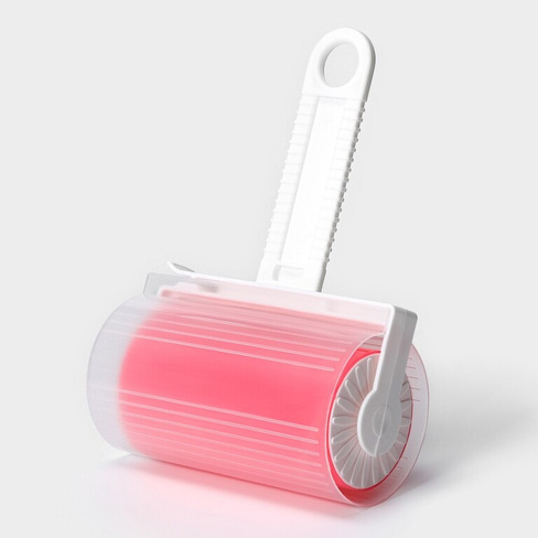 Ролик для чистки одежды в футляре силиконовый, 17×11×6 см, цвет розовый No brand