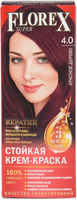 Краска для волос тон 4.0 Красное дерево Florex Super Florex-Super NEW КЕРАТИН