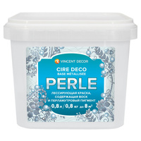 Лессирующая краска Vincent Decor Cire Deco Base Metallisee Perle - 0.8 л
