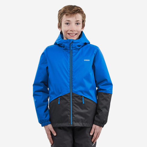 Лыжная куртка 100 теплая непромокаемая детская синяя WEDZE, цвет blau