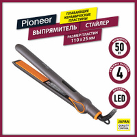 Профессиональный стайлер для выпрямления для волос Pioneer HS-10142 с плавающими керамическими пластинами 11x2,5 см, 4 р