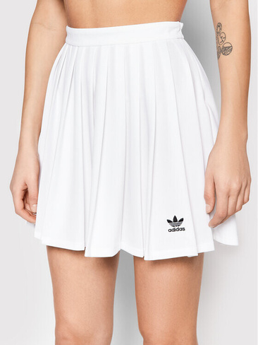 Плиссированная юбка стандартного кроя Adidas, белый