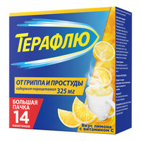 ТераФлю от гриппа и простуды Порошок для приготовления раствора для приема внутрь лимон 14 шт GlaxoSmith Kline Healthcar