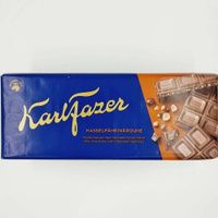 Шоколад молочный Karl Fazer Chopped Hazelnuts с дробленным фундуком 180 г (из Финляндии)