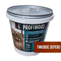 Антисептик-лазурь декоративный атмосферостойкий ВД полиакриловый Profiwood 0.9 кг тиковое дерево