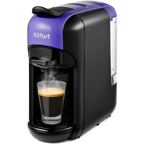 Капсульная кофеварка KitFort КТ-7105-1, 1450Вт, цвет: черный