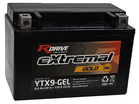 АКБ 8Ач "RDrive eXtremal GOLD GEL YTX9-BS" П.П. 150х87х105