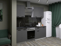 Кухонный гарнитур Модус 150 см Белый / Графит серый