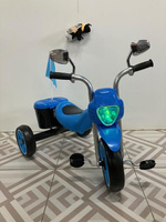 Велосипед детский трехколесный KQ-198 синий со светом, звуком Каталки Игр