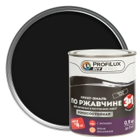 Грунт-эмаль 3 в 1 Profilux гладкая цвет чёрный 0.9 кг PROFILUX None