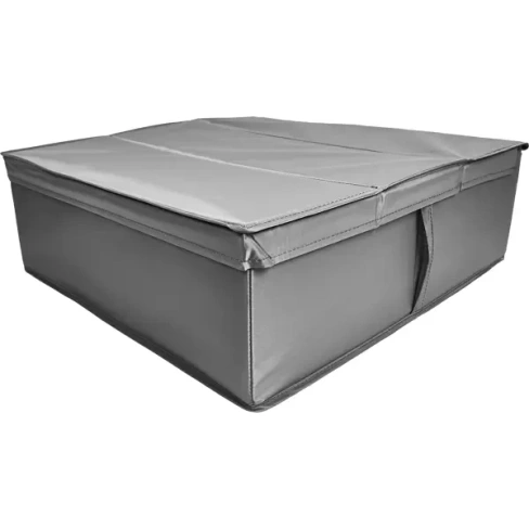 Короб для хранения с крышкой полиэстер 52x55x18 серый Без бренда Короб для хранения тканевый