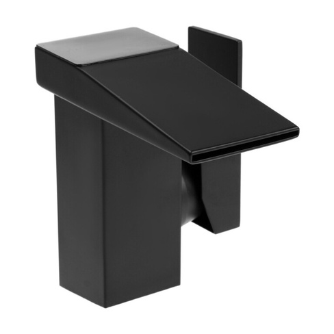 Смеситель для раковины zein z3810, дизайнерский, однорычажный, плоский излив, черный ZEIN