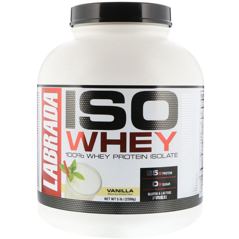 Labrada Nutrition ISO Whey 100% изолят сывороточного протеина ваниль 5 фунтов (2268 g)