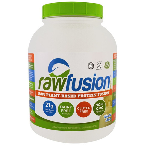 RawFusion Гибридный протеин растительного происхождения стручок ванили 65.3 унции (1854 г)