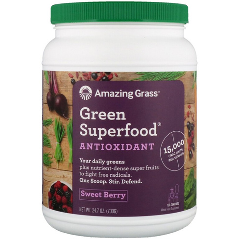 Amazing Grass Зеленые суперфуды антиоксидант Сладкая ягода 24,7 унц.(700 г)