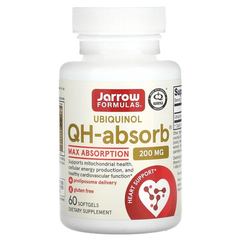 Jarrow Formulas Убихинол QH-Absorb 200 мг 60 мягких гелевых капсул