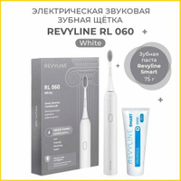 Электрическая зубная щетка Revyline RL 060 белая + Зубная паста Revyline Smart, 75 г