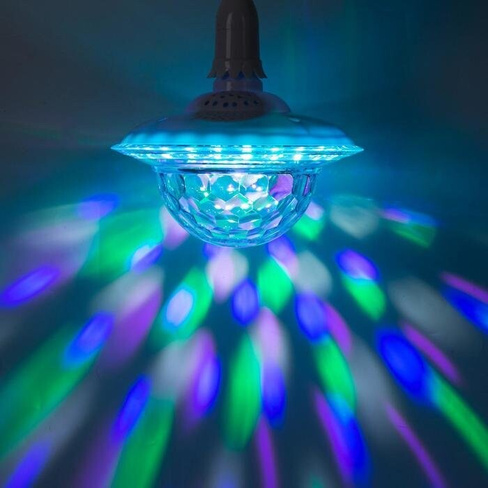 Световой прибор 'Хрустальный шар' 19 см, Е27, динамик, пульт ДУ, свечение RGB