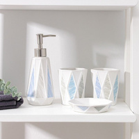 Набор аксессуаров для ванной комнаты 'Олимпия', 4 предмета( дозатор 340 мл, мыльница, два стакана 300 мл), цвет белый