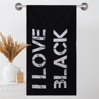 Полотенце махровое Этель ЧБ 'I love black', пестроткань, 70х130 см